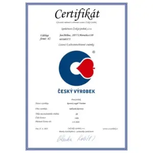 Certifikát ocenění Český výrobek roku 2025 pro kovové policové regály VARIMO