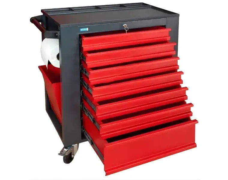 Kovový dílenský vozík na nářadí se 7 zásuvkami