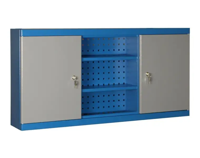 Kovová dílenská skříňka závěsná s perforací na nářadí