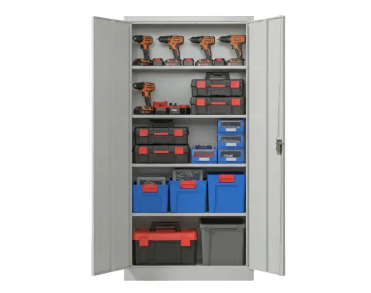 Dílenská skříň na nářadí plechová, vhodná i do garáže, technické místnosti, servisu