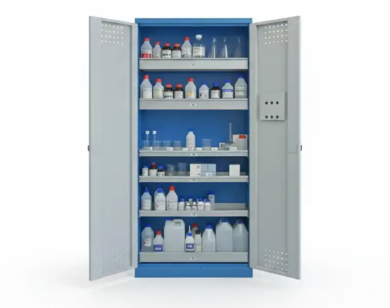 Kovová skříň na chemikálie