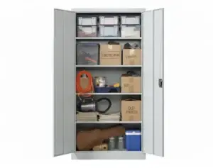 Univerzální kovová policová skříň svařovaná (šedá)