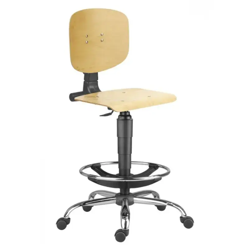 Průmyslová židle z osmivrstvé lakované překližky (buk) - do dílen, servisů, laboratoří